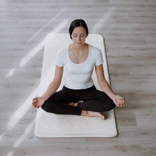 Meditation and Yoga Mat, Merino Wool, Tappeto White, 75 x 200 cm